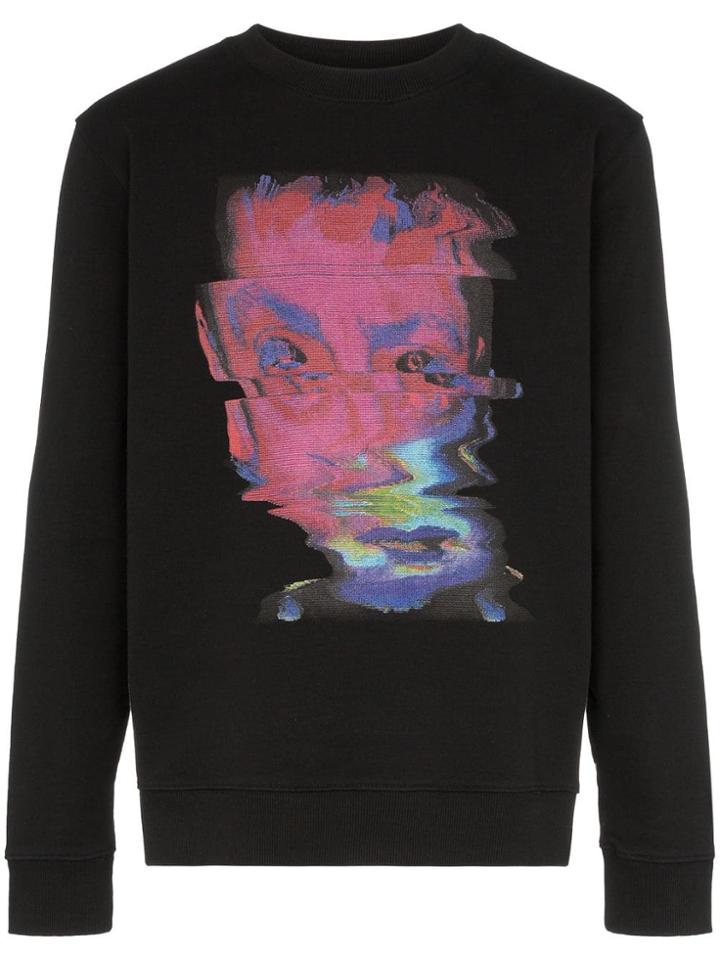 Marcelo Burlon County Of Milan Face Print Cotton Sweatshirt - Black