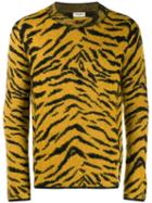 Saint Laurent Zebra Intarsia Sweater - Yellow