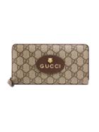 Gucci Neo Vintage Gg Supreme Zip Around Wallet - Neutrals