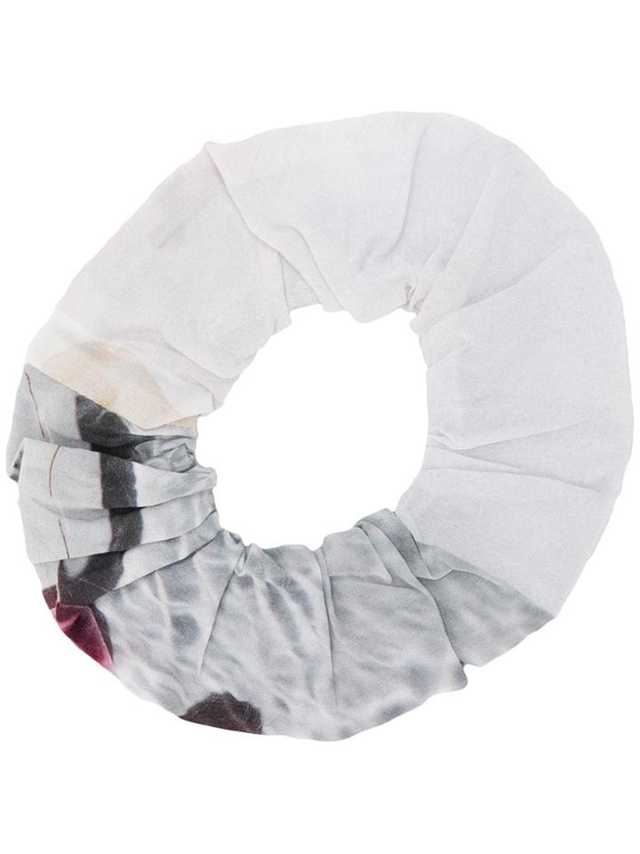 Ganni Contrast Scrunchie - White