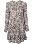 A.l.c. - Printed Mini Dress - Women - Silk/polyester - 8, Red, Silk/polyester