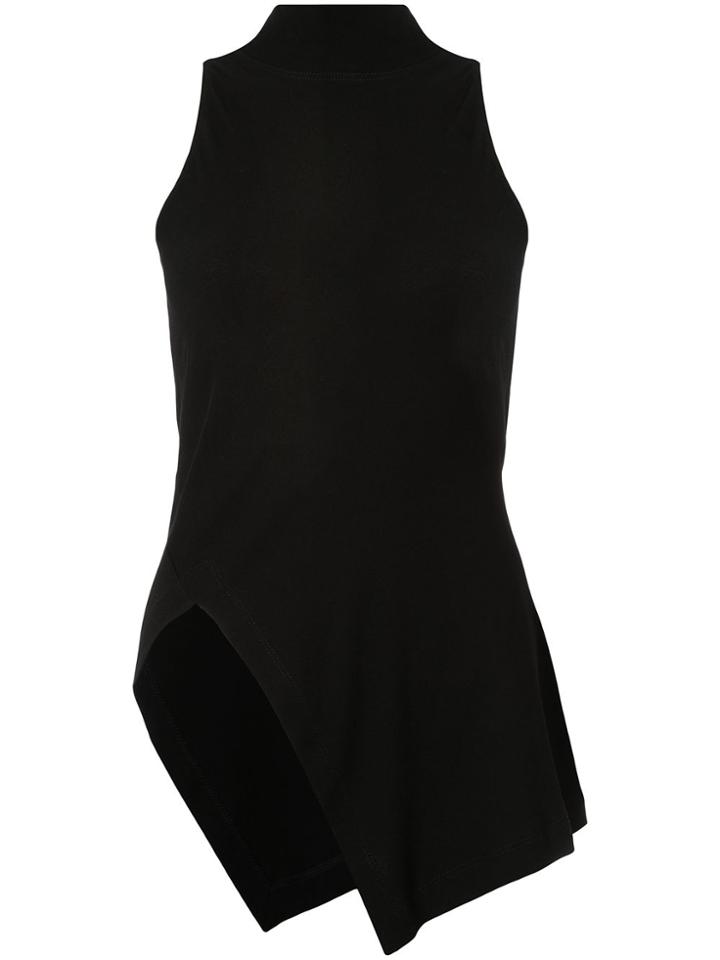 Rosetta Getty Roll Neck Asymmetric Top - Black