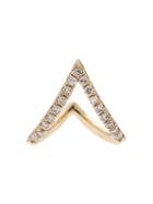 Ef Collection Diamond Chevron Huggie Earrings, Women's, Metallic
