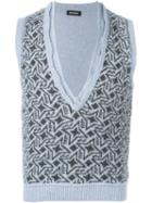 Raf Simons Deep V Pattern Sleeveless Sweater