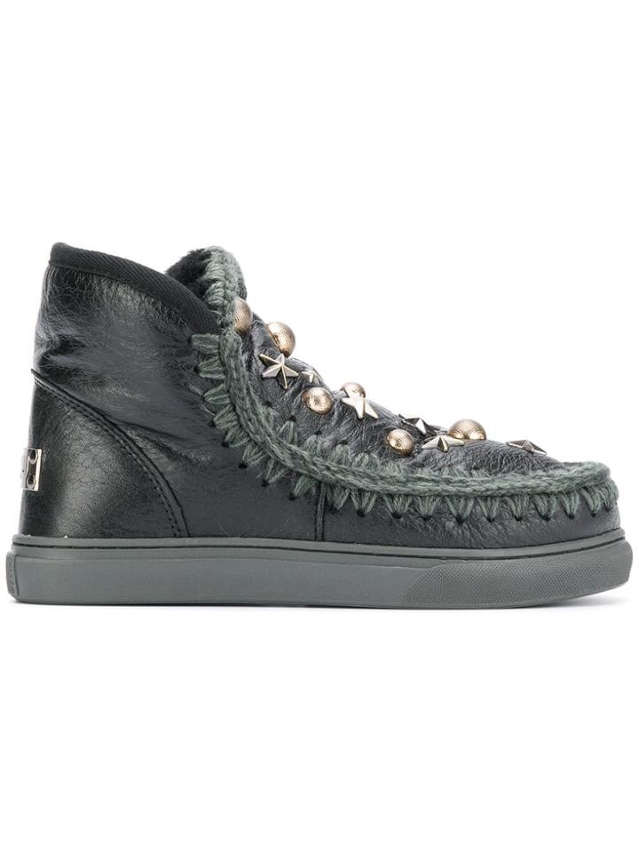 Mou Mou Usneakerwxblk Wxblk Suede - Black