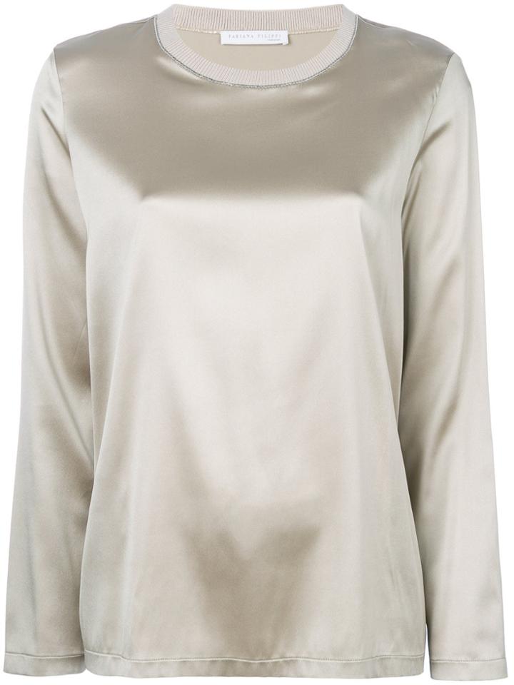 Fabiana Filippi Long Sleeve Blouse - Nude & Neutrals