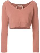 No21 Scoop V-neck Sweater - Pink & Purple