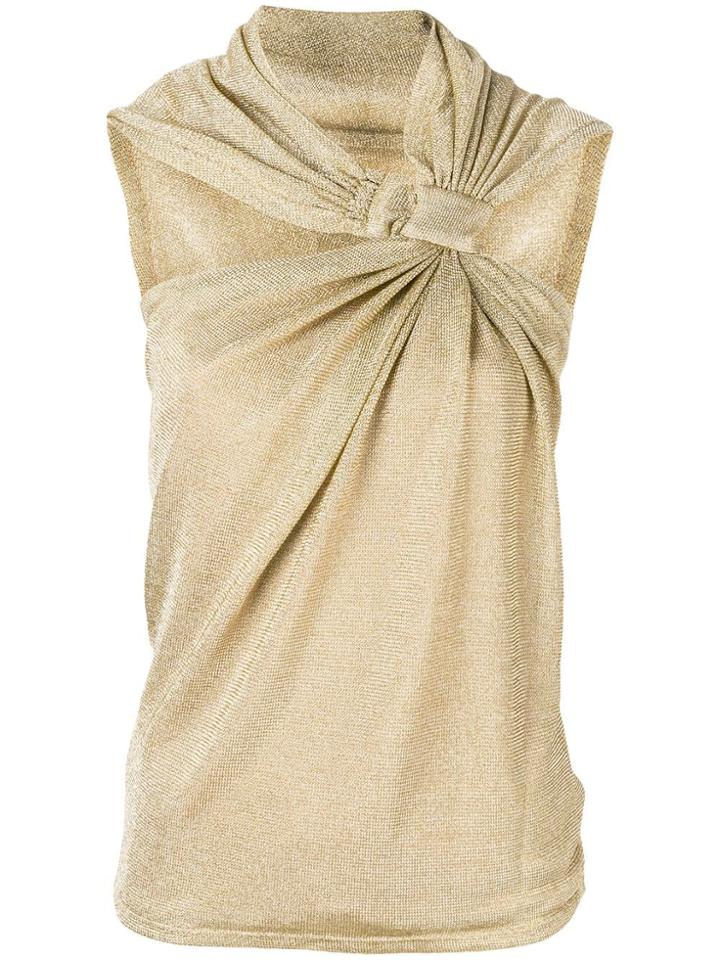 Lanvin Asymmetric Gathered Top - Gold