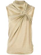Lanvin Asymmetric Gathered Top - Gold