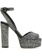 Giuseppe Zanotti Design Betty Glitter Platform Sandals - Grey