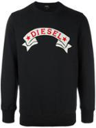 Diesel Logo Applique Sweatshirt, Men's, Size: Medium, Black, Cotton