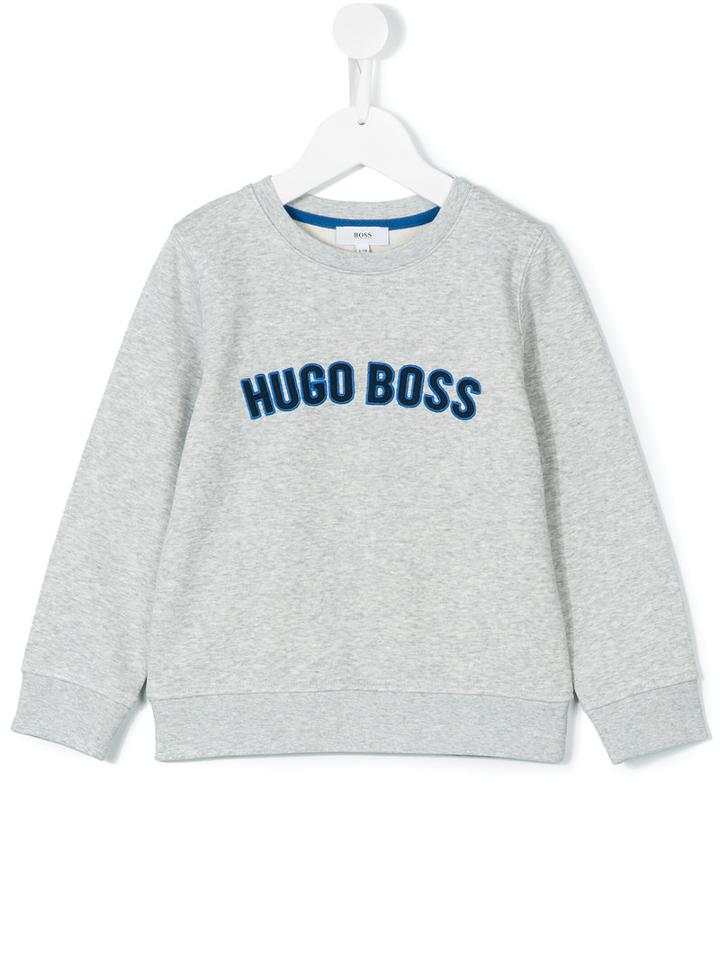 Boss Kids Logo Front Sweatshirt, Boy's, Size: 8 Yrs, Grey