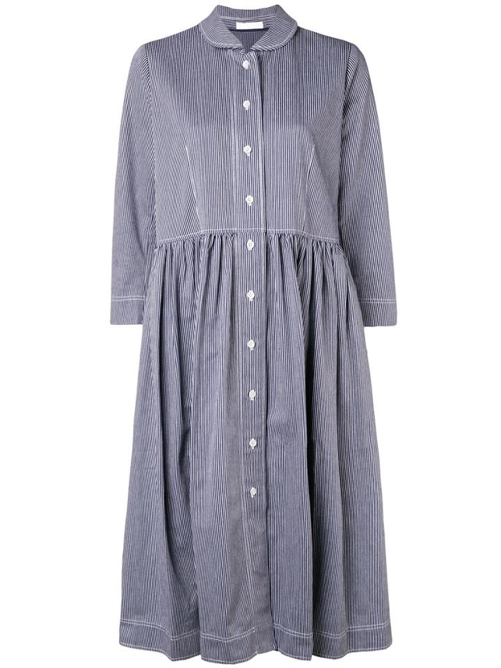 Peter Jensen Striped Smock Shirt Dress - Blue
