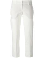 Brunello Cucinelli Cropped Pants, Women's, Size: 42, White, Cotton/spandex/elastane/polyester/acetate