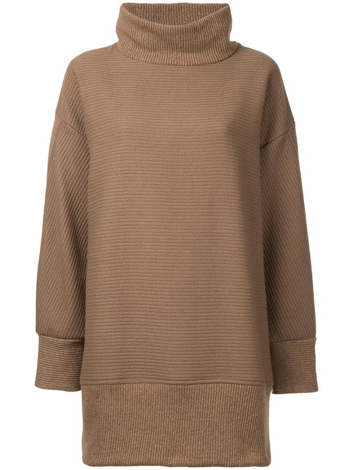 Osakentaro - Short Sweat Dress - Women - Wool - M, Brown, Wool