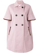 Bazar Deluxe Double Breasted Coat, Women's, Size: 42, Pink/purple, Cotton/spandex/elastane