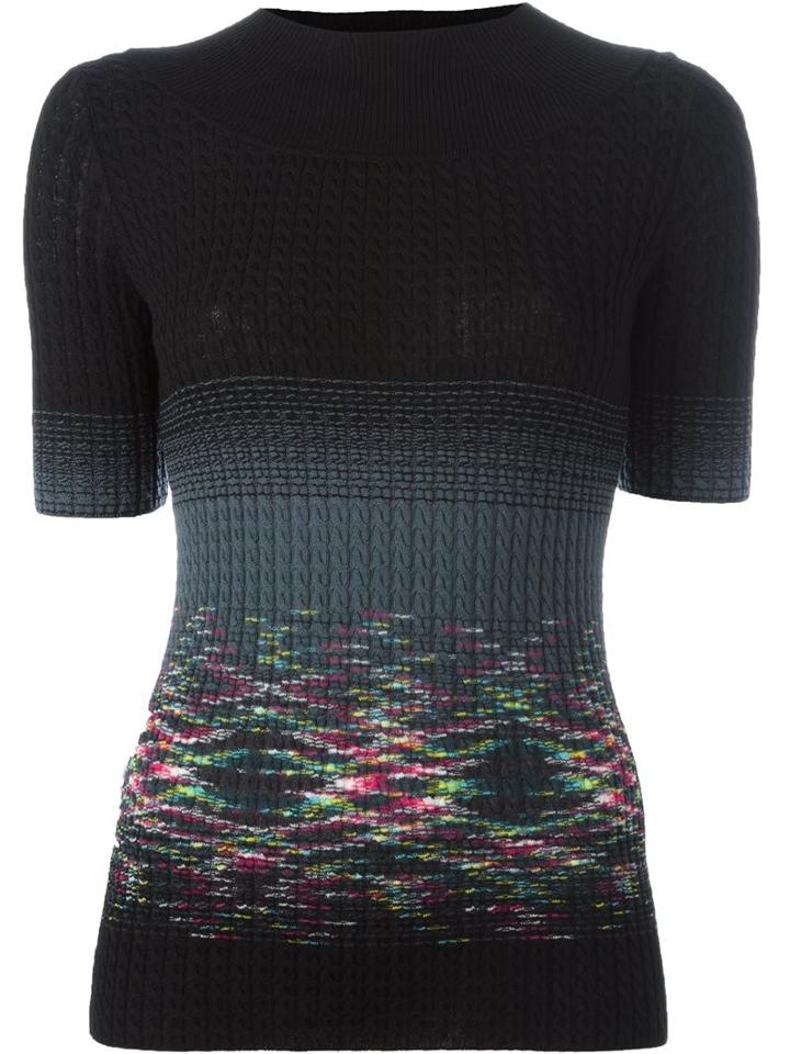 Missoni Round Neck Shortsleeved Blouse, Women's, Size: 44, Black, Wool