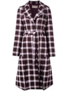 Christopher Kane Plaid Pattern Coat, Women's, Size: 42, Pink/purple, Nylon/polyester/virgin Wool/viscose