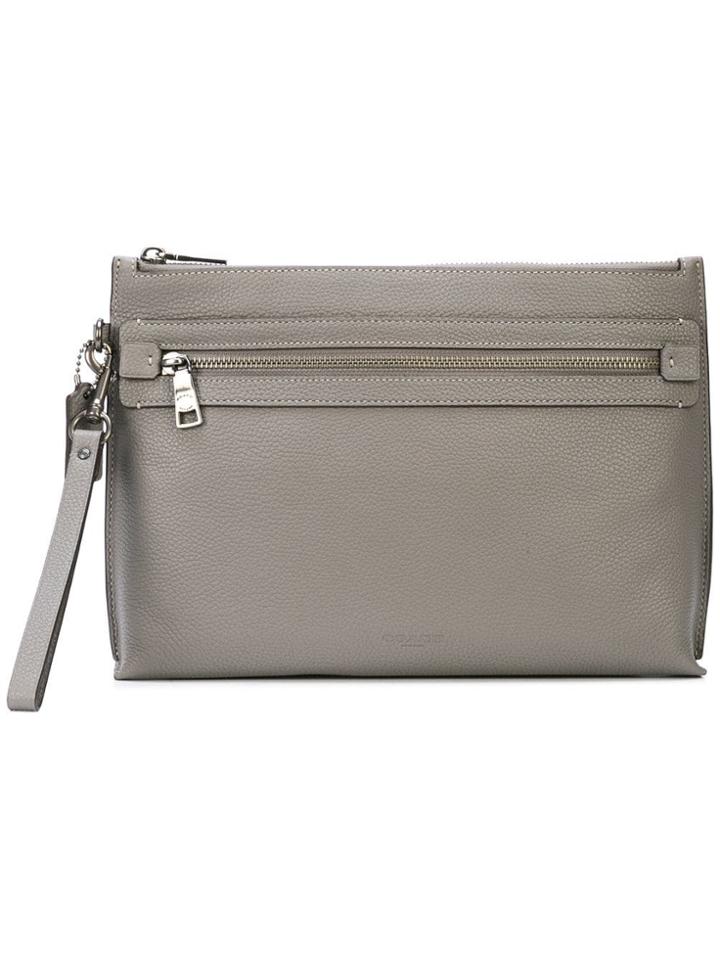 Coach Coach 32175 Hgr Leather/fur/exotic Skins->leather - Grey