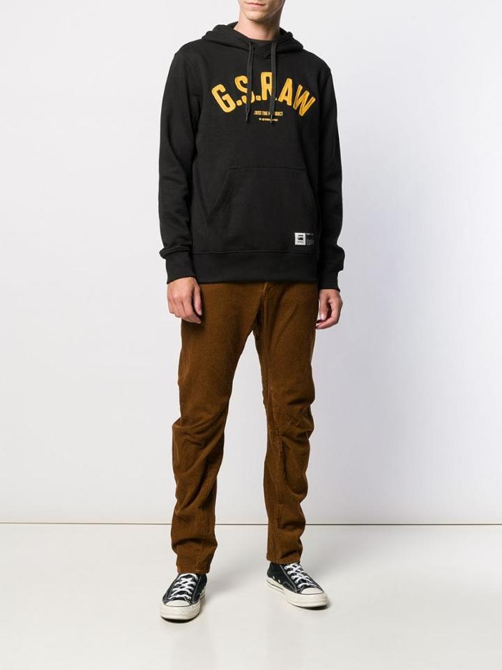 G-star Raw Research Logo Patch Hoodie - Black
