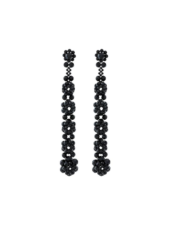 Simone Rocha Drop Flower Clip-on Earrings - Black