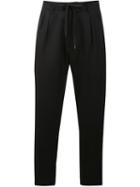 F.s.z Drawstring Tapered Trousers, Men's, Size: Large, Black, Virgin Wool