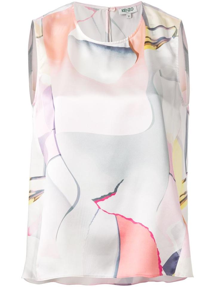 Kenzo 'paper' Tank Top, Women's, Size: 42, Pink/purple, Silk