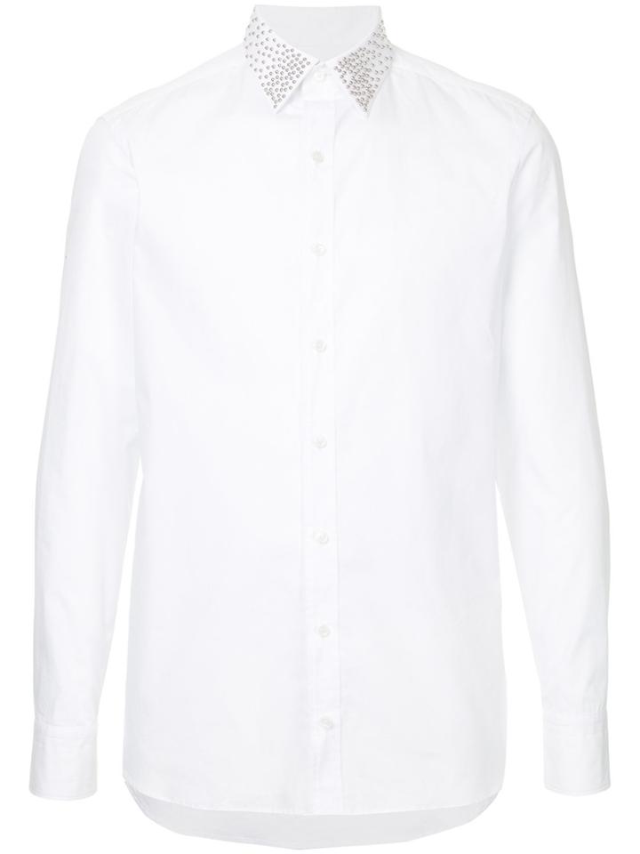 Kolor Stud-collar Fitted Shirt - White