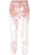 Msgm Crushed Velvet Trousers, Women's, Size: 38, Pink/purple, Polyester/spandex/elastane/viscose