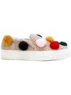 Joshua Sanders Pom Pom Slip-on Sneakers