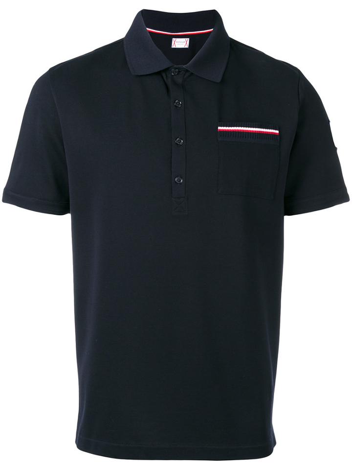 Moncler Gamme Bleu Chest Pocket Polo Shirt, Men's, Size: Xl, Blue, Cotton