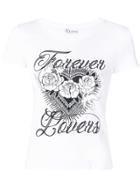 Red Valentino Forever Lovers Printed T-shirt - White