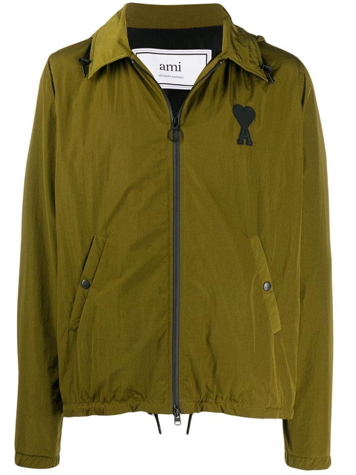 Ami Paris Ami De Coeur Windbreaker - Green