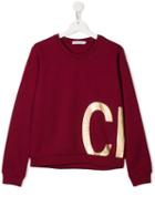 Calvin Klein Kids Teen Ck Metallic Sweatshirt - Red