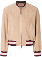 Simonetta Ravizza Contrast Trim Bomber Jacket - Nude & Neutrals