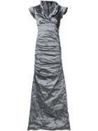 Nicole Miller Crinkle Dress, Women's, Size: 6, Grey, Polyester/metallized Polyester/nylon