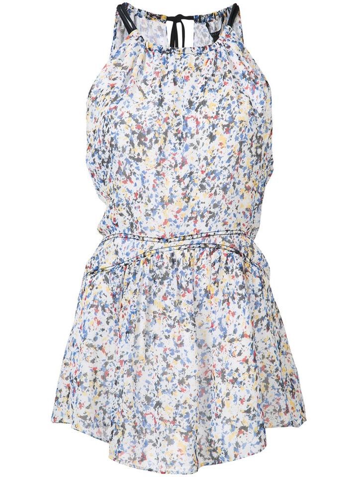 Derek Lam - Splatter Print Halterneck Blouse - Women - Silk - 36, White, Silk