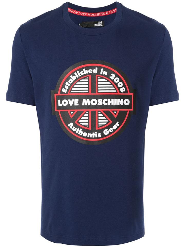 Love Moschino Logo Round Neck T-shirt - Blue