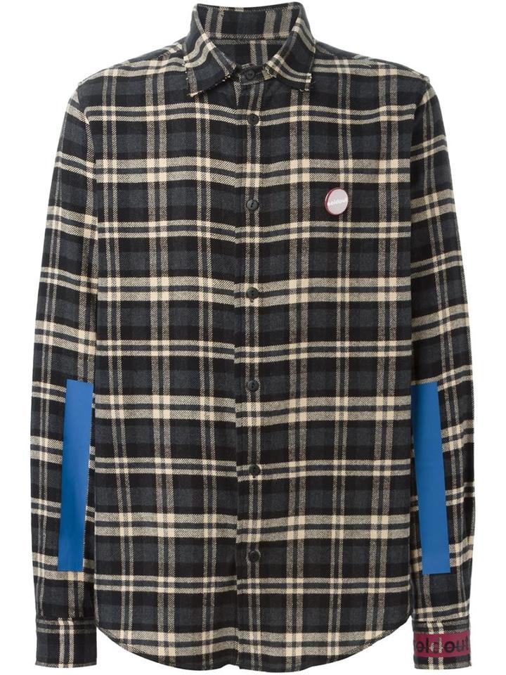 Sold Out Frvr Printed Back Checked Shirt, Men's, Size: Medium, Black, Cotton/acrylic/other Fibres