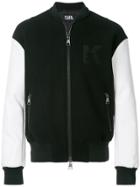 Karl Lagerfeld Karl Varsity Bomber Jacket - Black