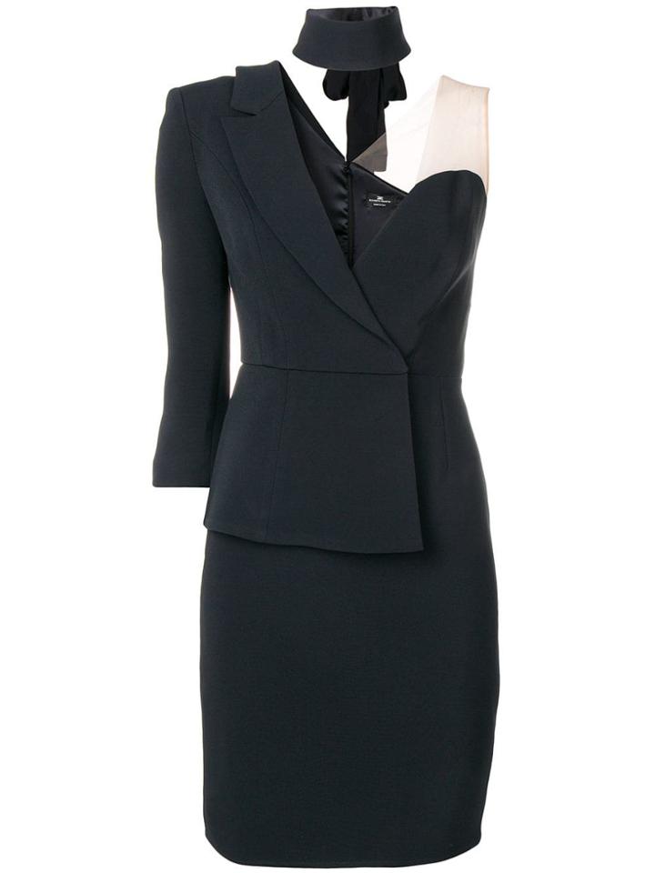 Elisabetta Franchi One Shoulder Dress - Black