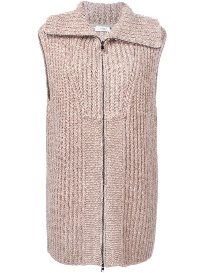 Vince Long Zip Cardigan, Women's, Size: Xs, Nude/neutrals, Polyamide/alpaca/merino