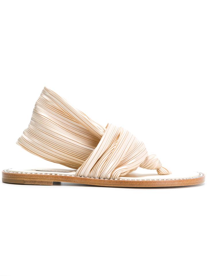 Casadei Plissé Sandals - Nude & Neutrals