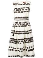 Max Mara Studio Brushstroke Print Dress, Women's, Size: 40, Nude/neutrals, Cotton/cupro