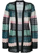 M Missoni - Knit Wave (blue) Panel Cardigan - Women - Polyamide - 44, Polyamide