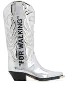 Off-white Cowgirl Boots - Silver