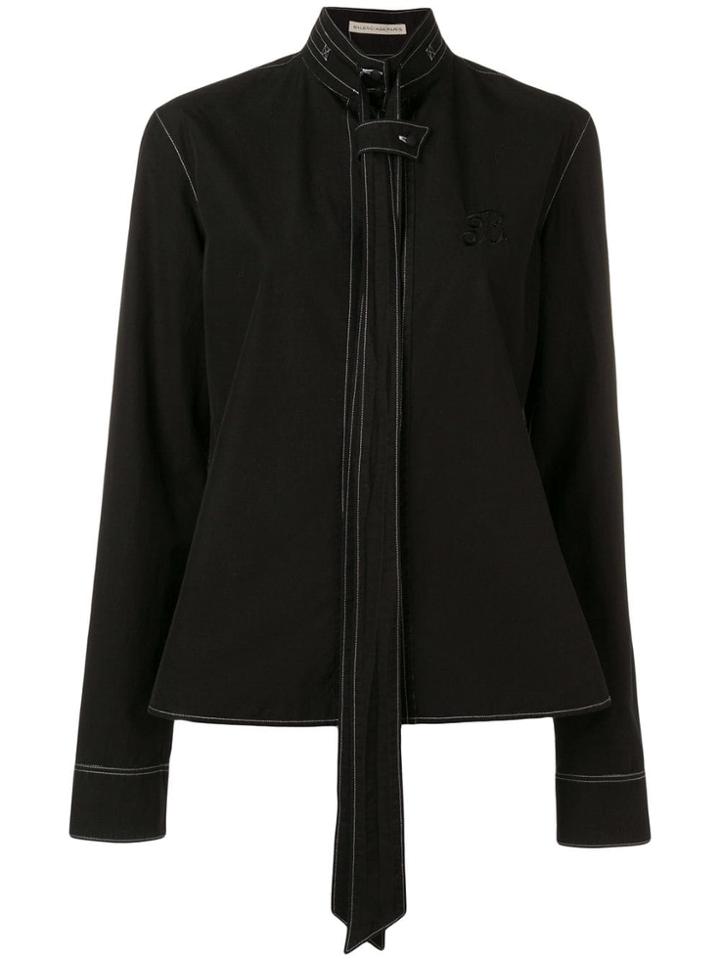 Balenciaga Vintage Contrast Stitching Detailed Shirt - Black
