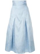Bambah Georgia Pleated Midi Skirt - Blue