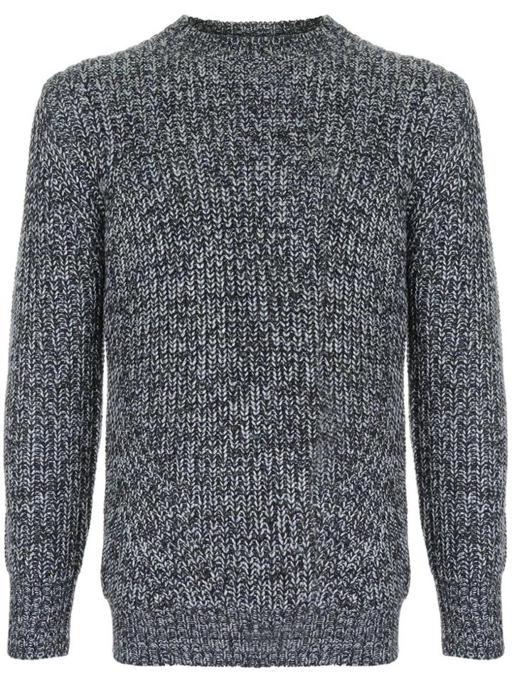 Loveless Two Tone Knit Sweater - Blue