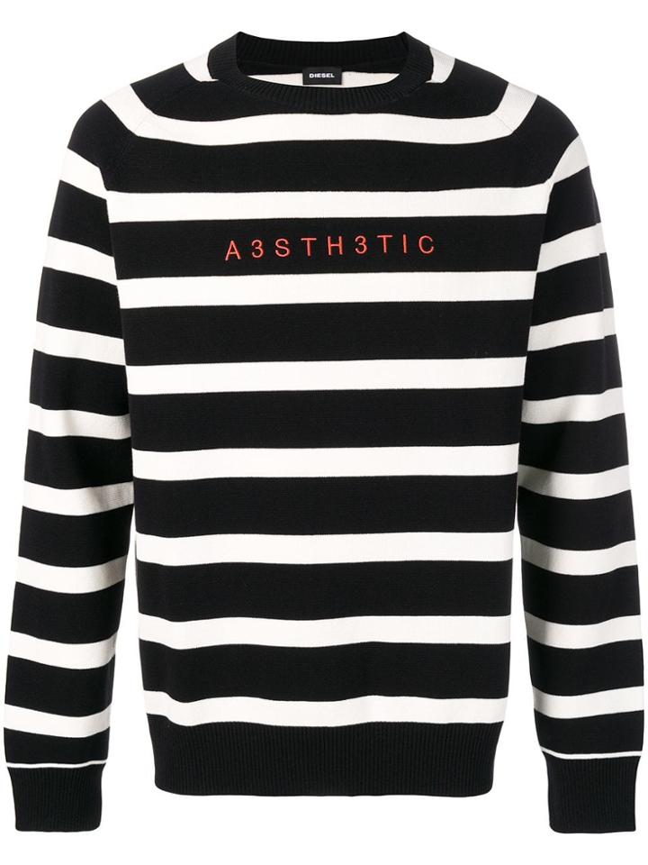 Diesel Striped Sweatshirt - Black